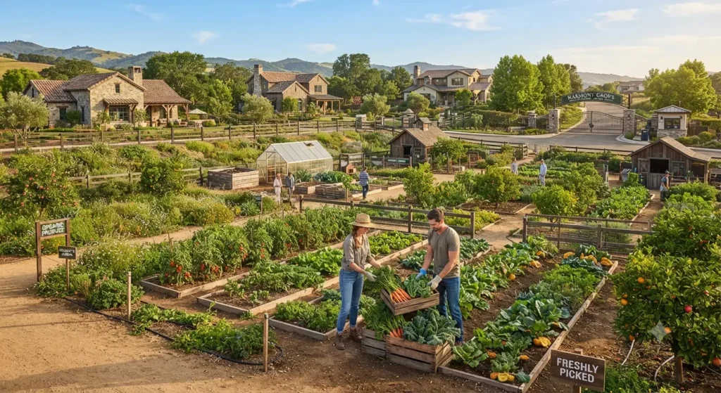 organic farming in gated farmhouses