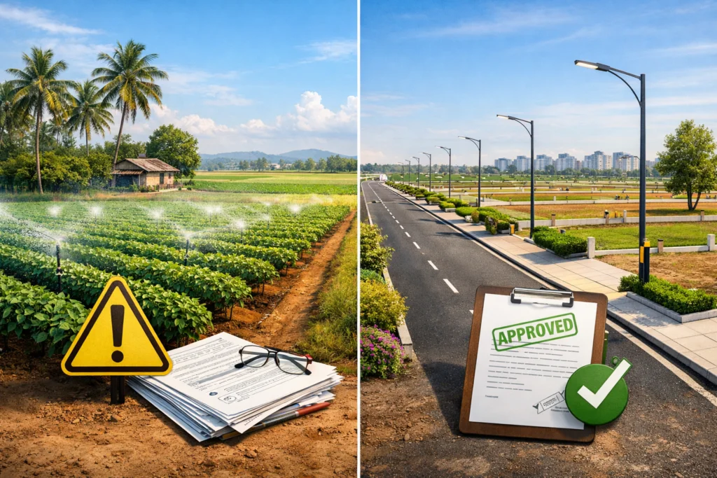 farmland plots vs open plot