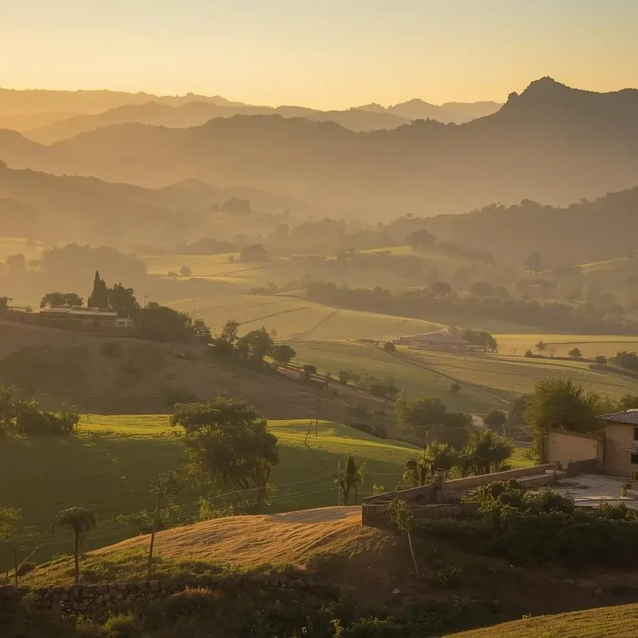 Panoramic view of Aravalli Hills surrounding Rainbow Meadows Farms plots