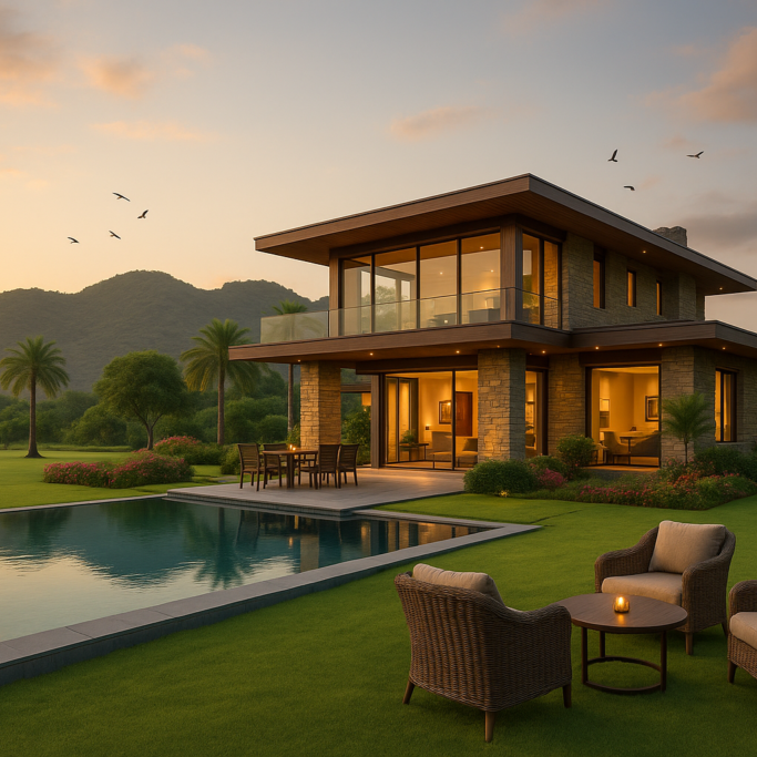 Spacious Farm Plots – Kushal Elysian Spacious green plots at Kushal Elysian Farms perfect for custom farmhouses