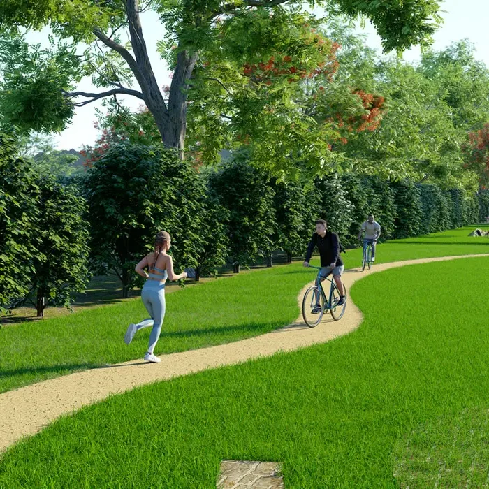 Spacious green farmhouse plots at VanAwaas with forest-side views